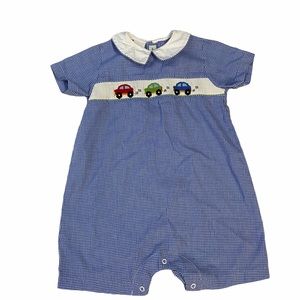 Collection bebe smocked romper race cars 24 m